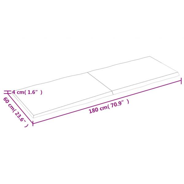 Tischplatte 180x60x(2-4) cm Massivholz Unbehandelt Baumkante