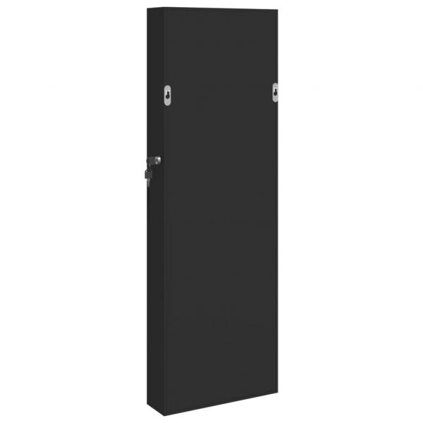 Schmuckschrank mit Spiegel Wandmontage Schwarz 30x8,5x90 cm