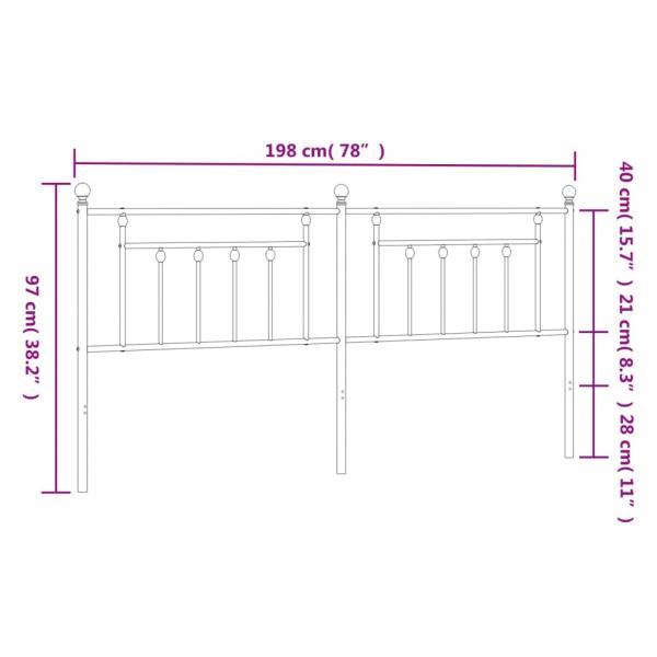 Kopfteil Metall Schwarz 193 cm