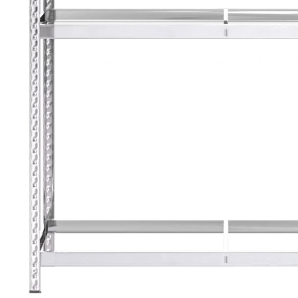 Reifenregal mit 2 Böden Silbern 110x40x180 cm Stahl