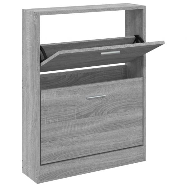 Schuhschrank Grau Sonoma 59x17x81 cm Holzwerkstoff