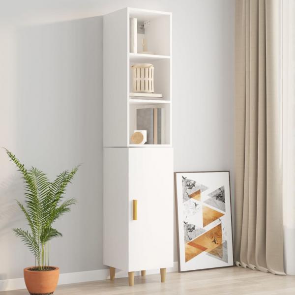 Wandschrank Hochglanz-Weiß 34,5x32,5x90 cm Holzwerkstoff