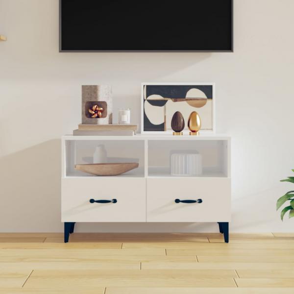 ARDEBO.de -  TV-Schrank Hochglanz-Weiß 80x36x50 cm Holzwerkstoff