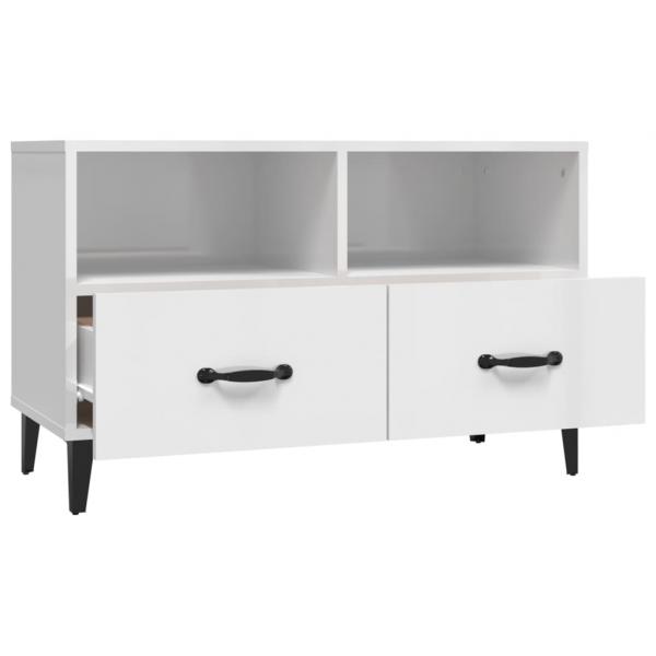  TV-Schrank Hochglanz-Weiß 80x36x50 cm Holzwerkstoff