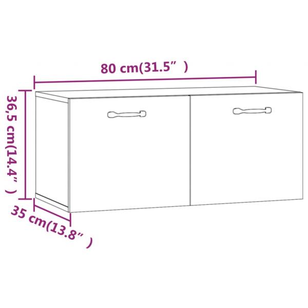 Wandschrank Hochglanz-Weiß 80x36,5x35 cm Holzwerkstoff