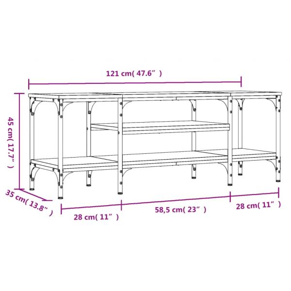 TV-Schrank Schwarz 121x35x45 cm Holzwerkstoff & Eisen