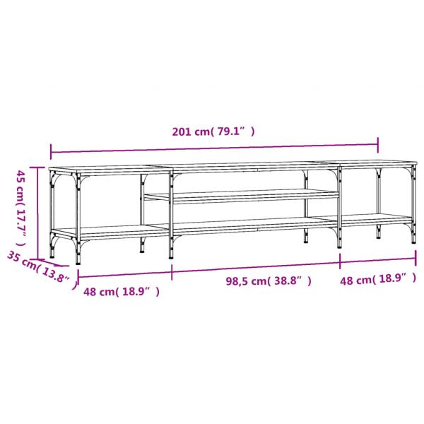 TV-Schrank Sonoma-Eiche 201x35x45 cm Holzwerkstoff & Eisen