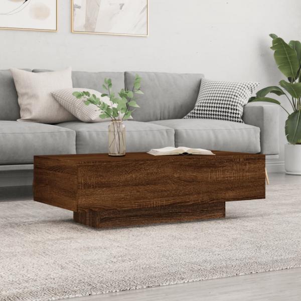 ARDEBO.de - Couchtisch Braun Eichen-Optik 100x49,5x31 cm Holzwerkstoff