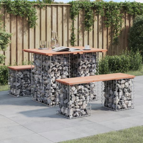 ARDEBO.de - Gartenbank aus Gabionen 100x70x72 cm Massivholz Douglasie