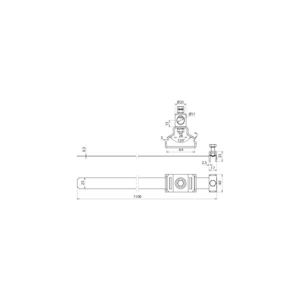 Dehn Bandrohrschelle für Fangstange BRS 50.300 BB16 8 V2A, M8x20mm (540105)