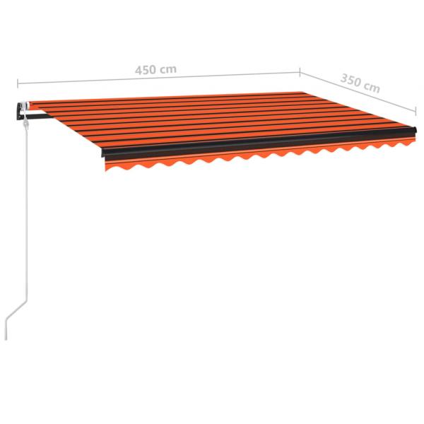 Markise Automatisch Einziehbar 450x350 cm Orange und Braun