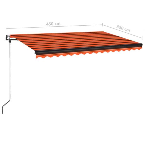 Markise Automatisch Einziehbar 450x350 cm Orange und Braun