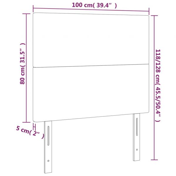 Kopfteile 2 Stk. Schwarz 100x5x78/88 cm Samt