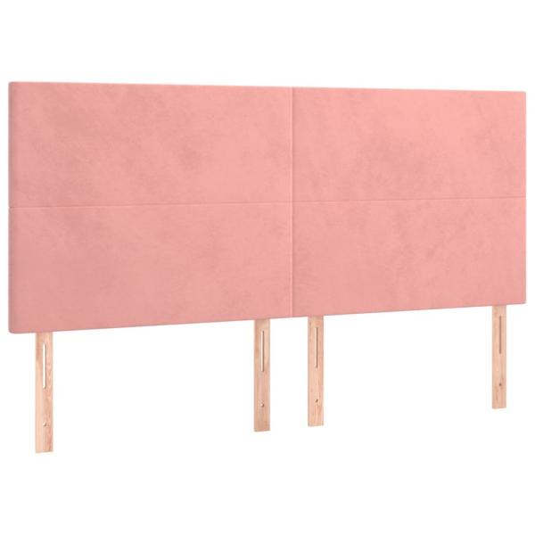 Kopfteile 4 Stk. Rosa 100x5x78/88 cm Samt