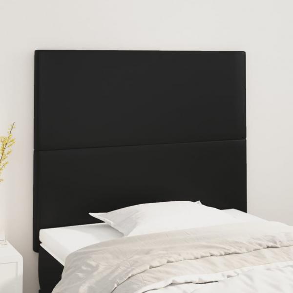 ARDEBO.de - Kopfteile 2 Stk. Schwarz 90x5x78/88 cm Kunstleder