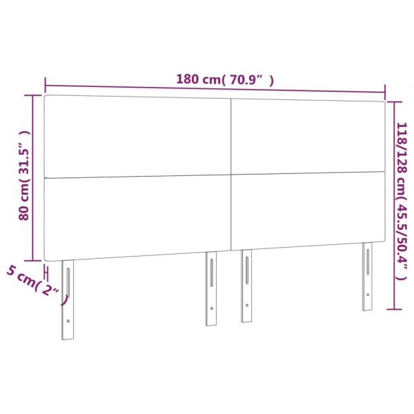 Kopfteile 4 Stk. Schwarz 100x5x78/88 cm Kunstleder