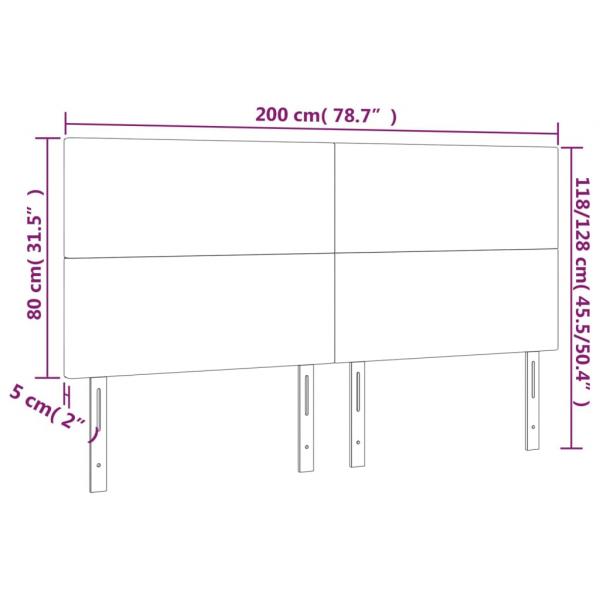 Kopfteile 4 Stk. Weiß 100x5x78/88 cm Kunstleder