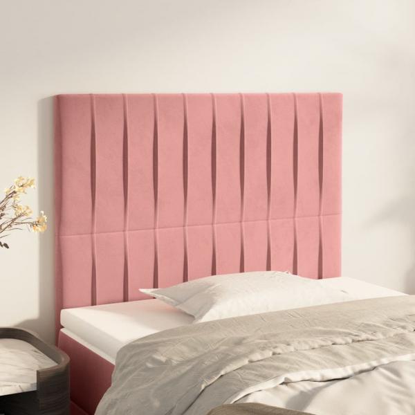 ARDEBO.de - Kopfteile 2 Stk. Rosa 80x5x78/88 cm Samt