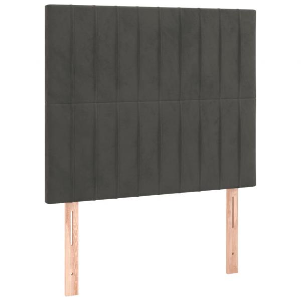 Kopfteile 2 Stk. Dunkelgrau 100x5x78/88 cm Samt