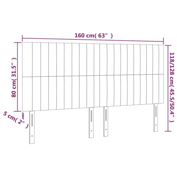 Kopfteile 4 Stk. Dunkelgrau 80x5x78/88 cm Samt