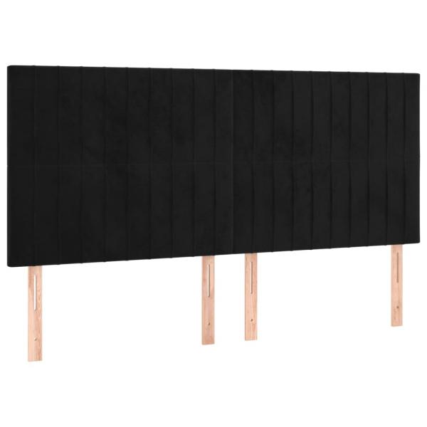 Kopfteile 4 Stk. Schwarz 80x5x78/88 cm Samt