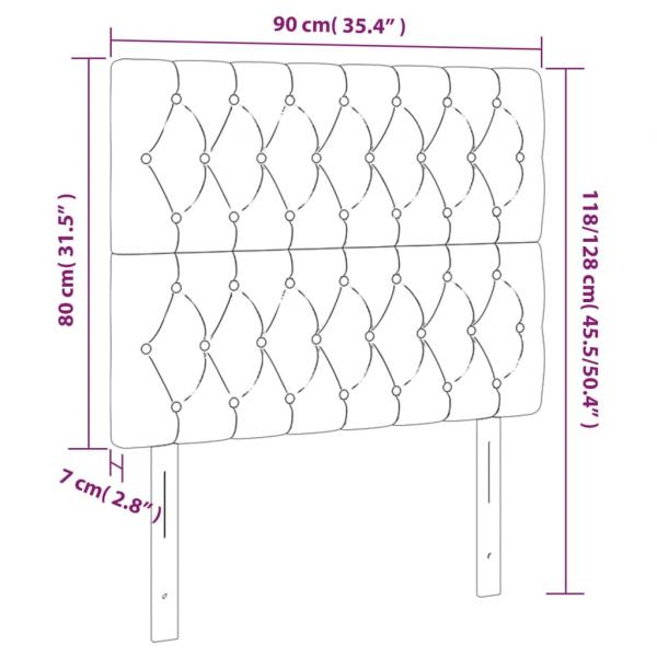 Kopfteile 2 Stk. Hellgrau 90x7x78/88 cm Stoff