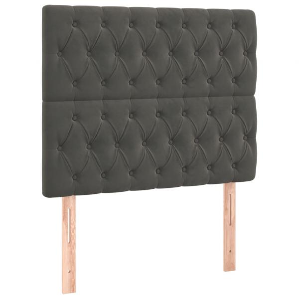 Kopfteile 2 Stk. Dunkelgrau 90x7x78/88 cm Samt