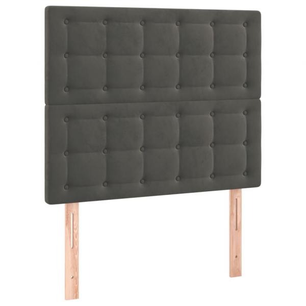 Kopfteile 2 Stk. Dunkelgrau 90x5x78/88 cm Samt