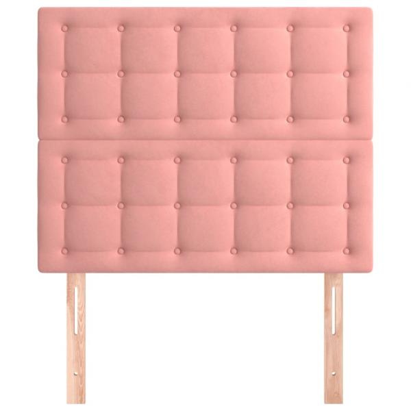 Kopfteile 2 Stk. Rosa 100x5x78/88 cm Samt