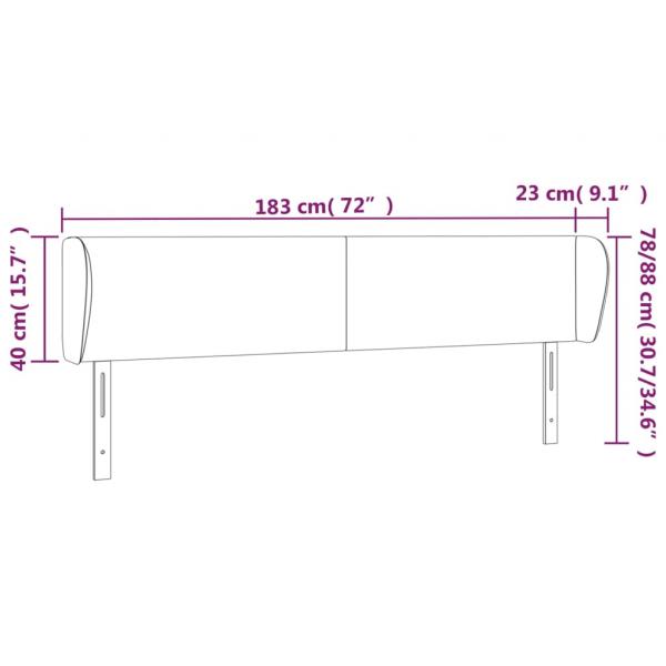 Kopfteil mit Ohren Dunkelgrau 183x23x78/88 cm Stoff