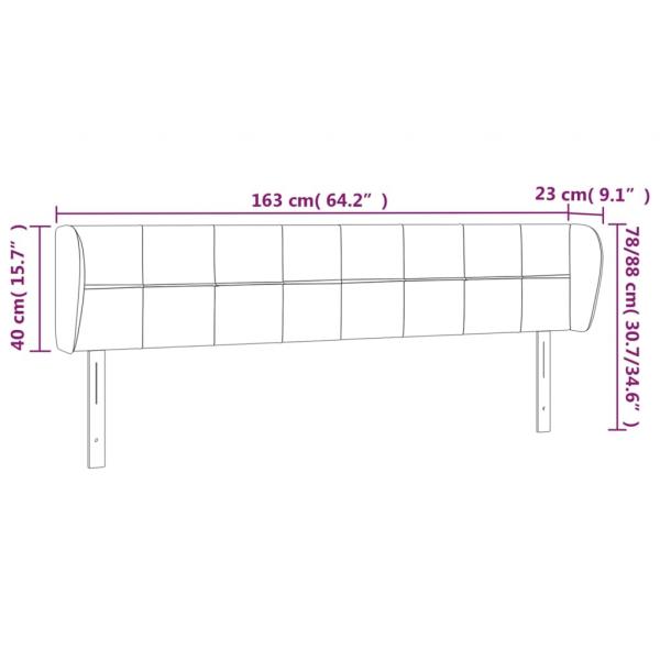 Kopfteil mit Ohren Hellgrau 163x23x78/88 cm Stoff