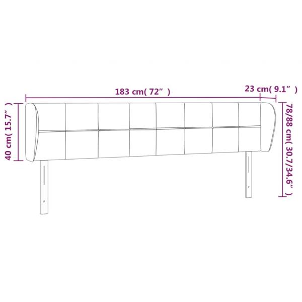 Kopfteil mit Ohren Dunkelgrau 183x23x78/88 cm Stoff