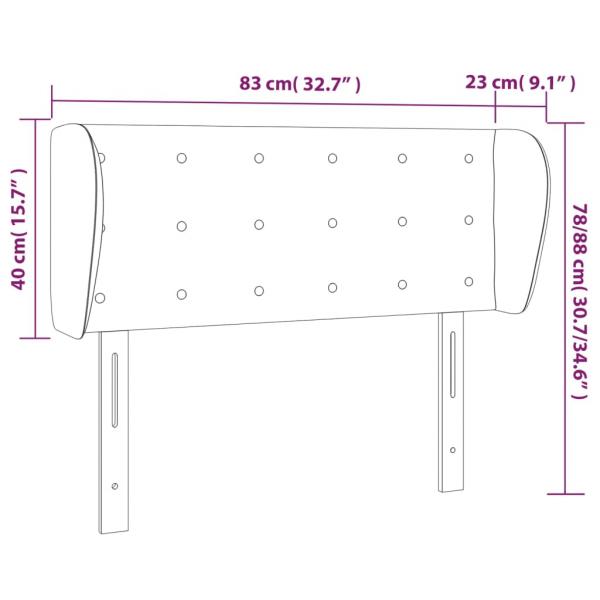 Kopfteil mit Ohren Schwarz 83x23x78/88 cm Kunstleder