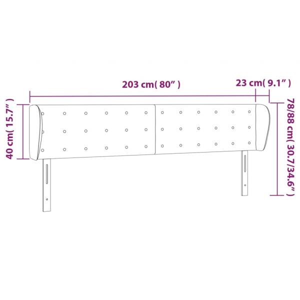 Kopfteil mit Ohren Schwarz 203x23x78/88 cm Kunstleder