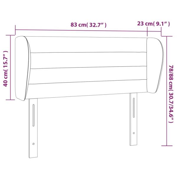 Kopfteil mit Ohren Hellgrau 83x23x78/88 cm Stoff