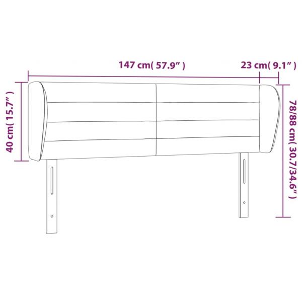 Kopfteil mit Ohren Rosa 147x23x78/88 cm Samt 