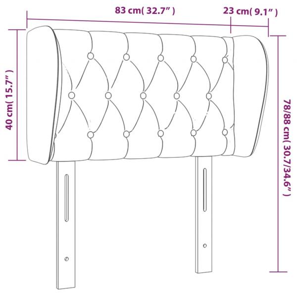 Kopfteil mit Ohren Dunkelbraun 83x23x78/88 cm Stoff