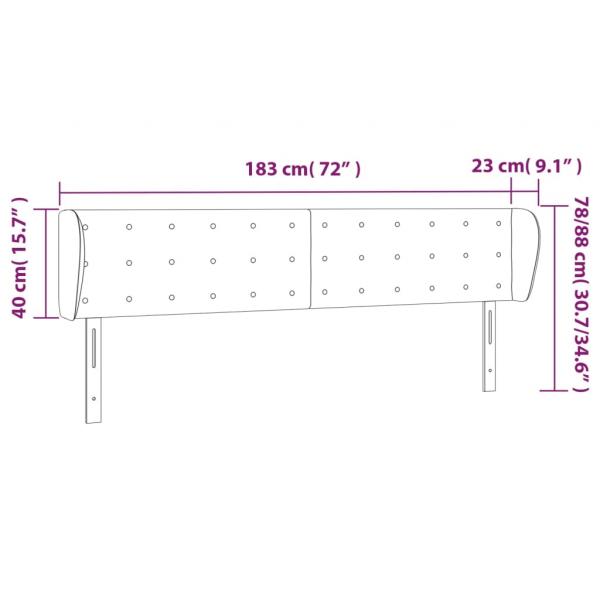 Kopfteil mit Ohren Schwarz 183x23x78/88 cm Stoff