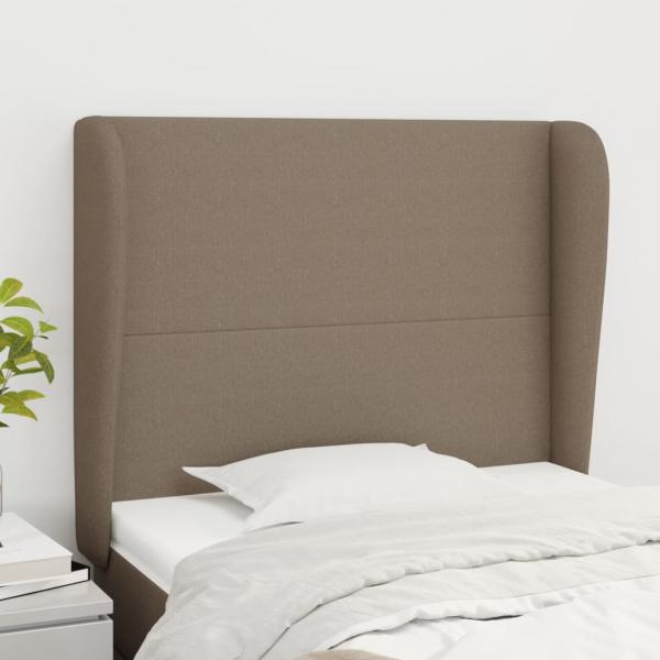 ARDEBO.de - Kopfteil mit Ohren Taupe 93x23x118/128 cm Stoff