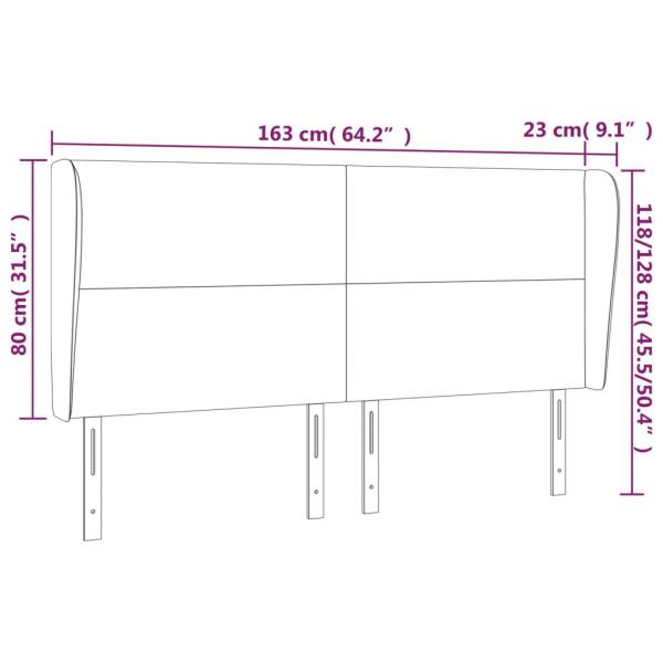 Kopfteil mit Ohren Schwarz 163x23x118/128 cm Stoff