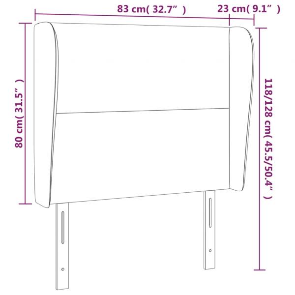 Kopfteil mit Ohren Dunkelgrau 83x23x118/128 cm Samt