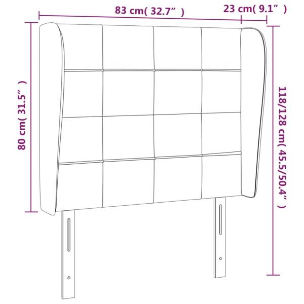 Kopfteil mit Ohren Dunkelgrau 83x23x118/128 cm Stoff