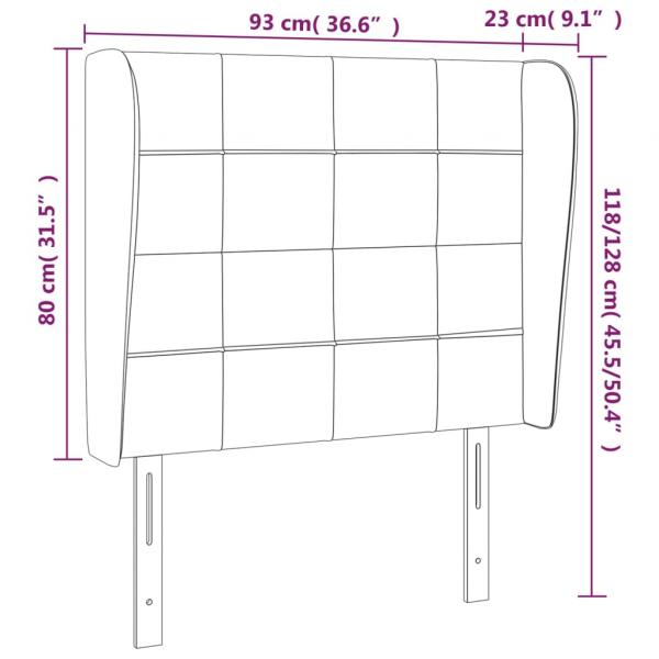 Kopfteil mit Ohren Dunkelgrau 93x23x118/128 cm Stoff