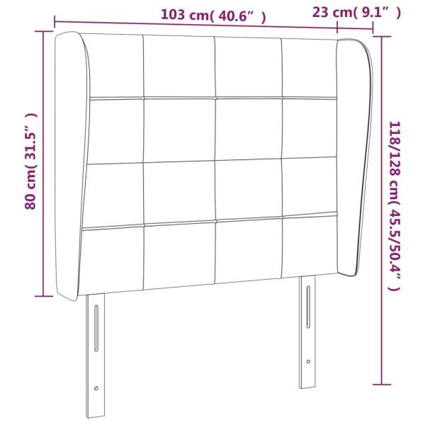 Kopfteil mit Ohren Hellgrau 103x23x118/128 cm Stoff