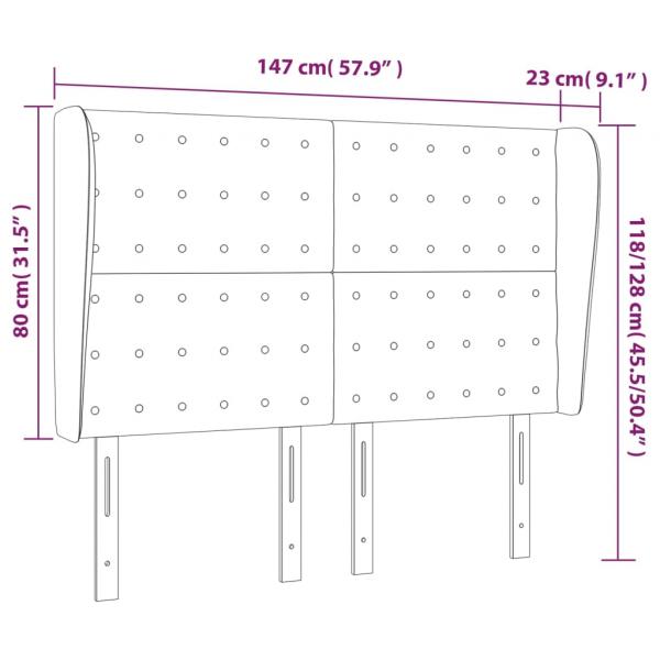 Kopfteil mit Ohren Schwarz 147x23x118/128 cm Kunstleder