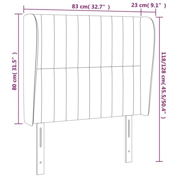 Kopfteil mit Ohren Rosa 83x23x118/128 cm Samt