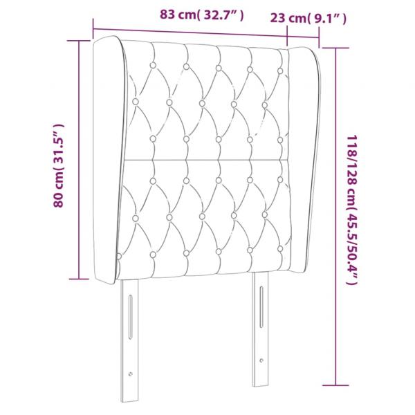 Kopfteil mit Ohren Hellgrau 83x23x118/128 cm Stoff