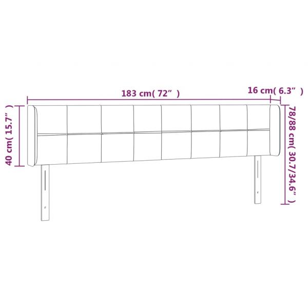 Kopfteil mit Ohren Dunkelgrau 183x16x78/88 cm Stoff