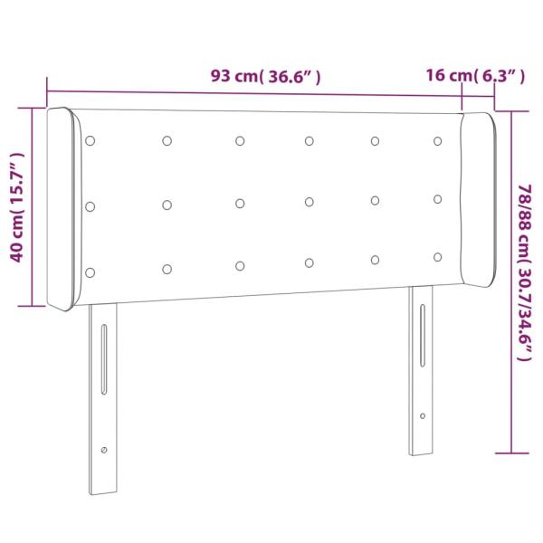 Kopfteil mit Ohren Schwarz 93x16x78/88 cm Kunstleder