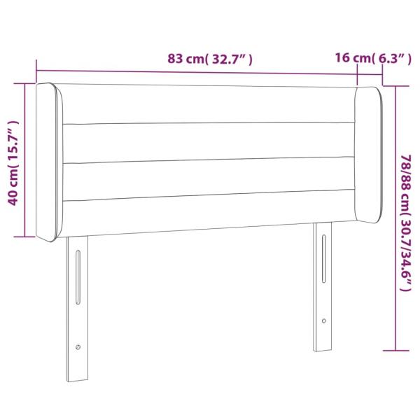 Kopfteil mit Ohren Dunkelgrau 83x16x78/88 cm Samt